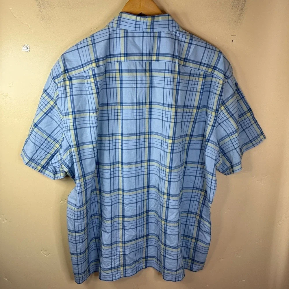 J.Crew Mens Short Sleeve‎ XL Button Down Collared Plaid Shirt Business Casual